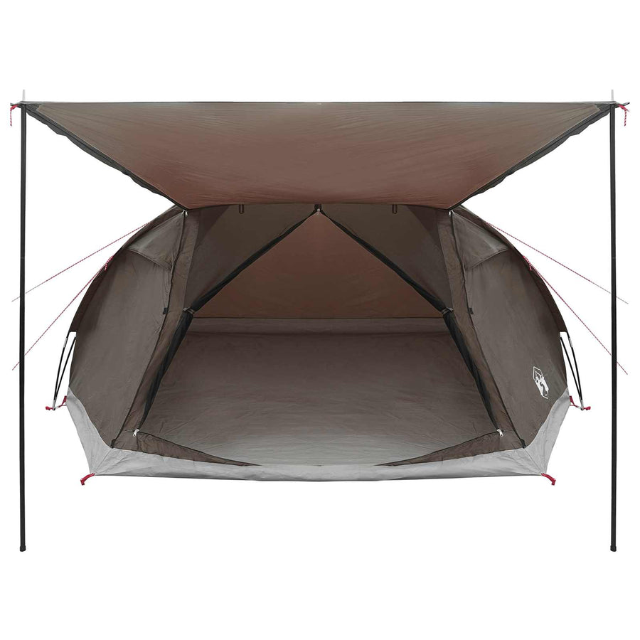 Huisje Tent met dak Bruin grijs 8-persoons Polyester en staal