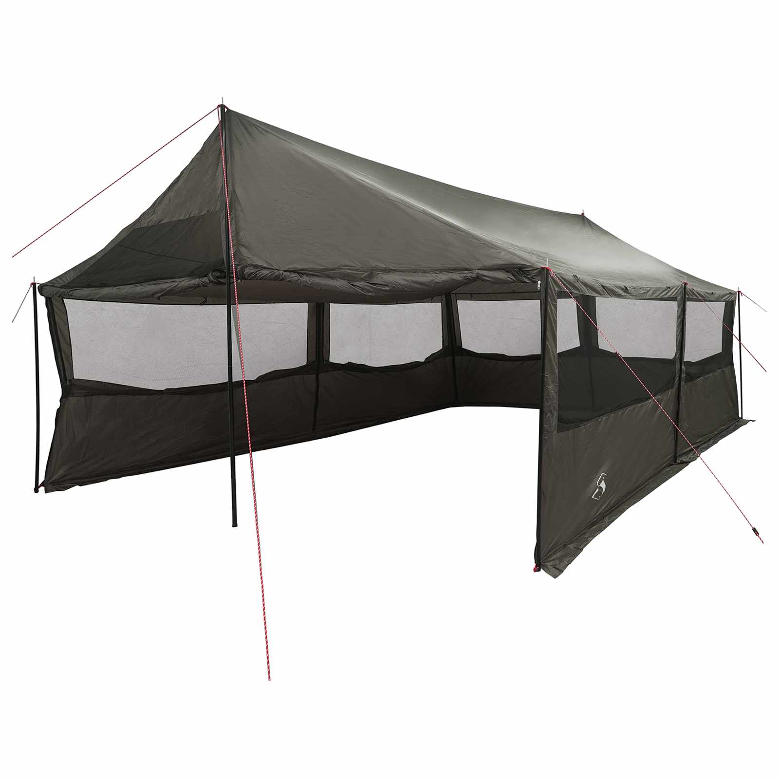 Gezinstent Bruin grijs 600 x 400 x 268 cm Polyester en staal