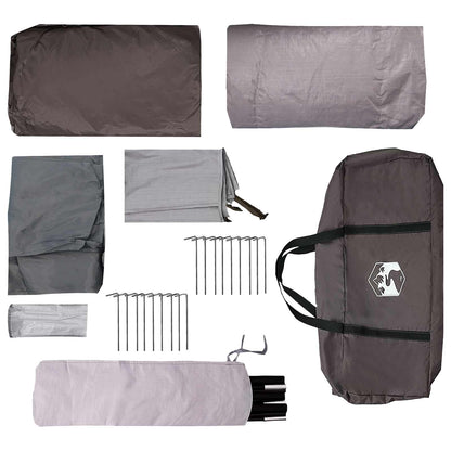 Tunneltent Bruin Grijs 366 x 244 x 198 cm Polyester en staal