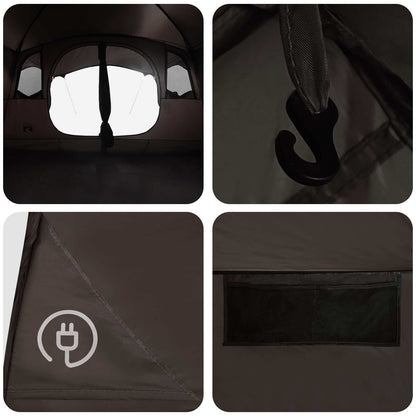 Tunneltent Bruin Grijs 366 x 244 x 198 cm Polyester en staal