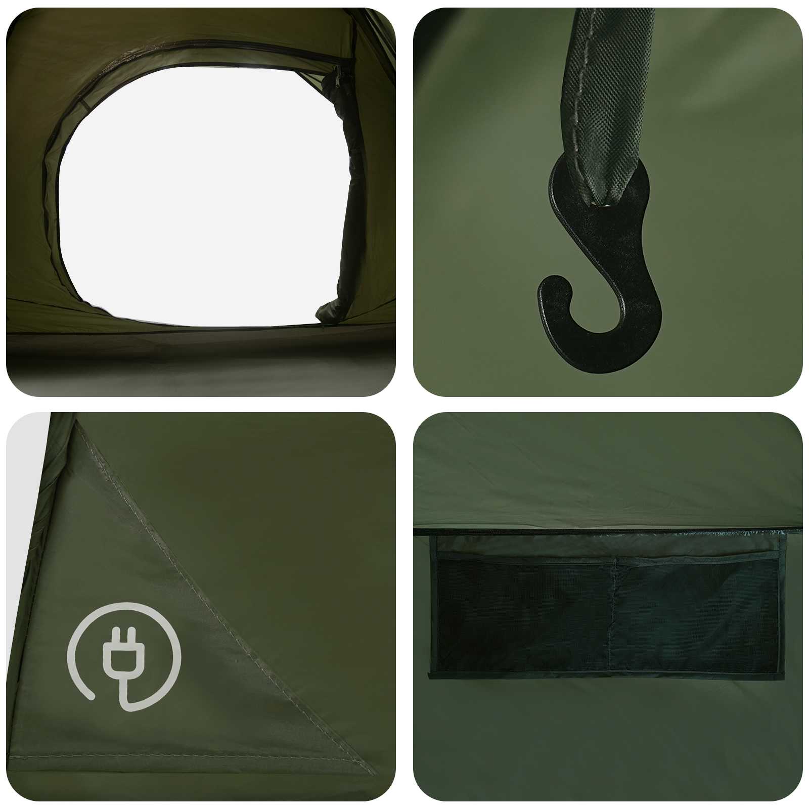 Directe Tent Olijfgroen 305 x 215 x 140 cm Polyester en staal