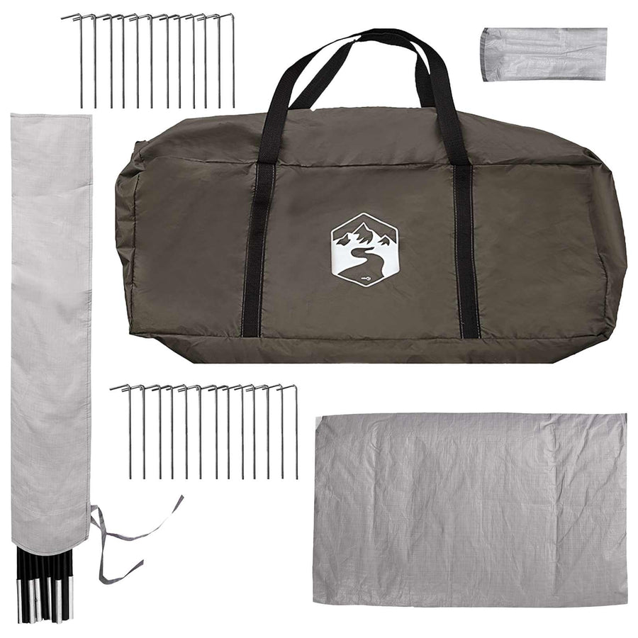 Tipi Tent met dak Bruin Grijs 250 x 250 cm Polyester en staal