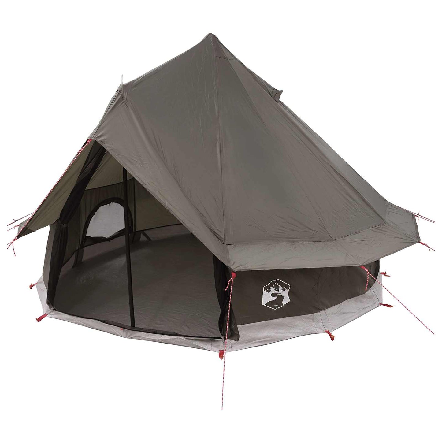 Tipi Tent met dak Bruin Grijs 250 x 250 cm Polyester en staal