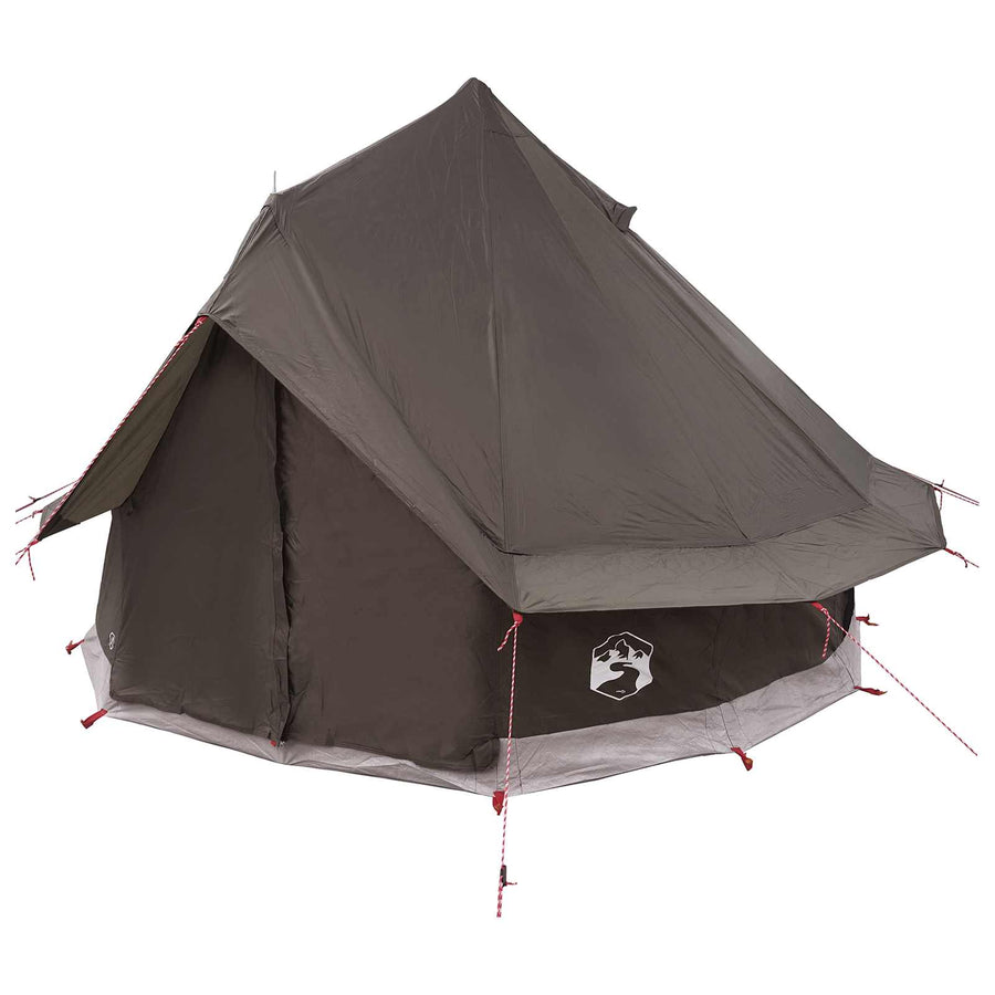 Tipi Tent met dak Bruin Grijs 250 x 250 cm Polyester en staal