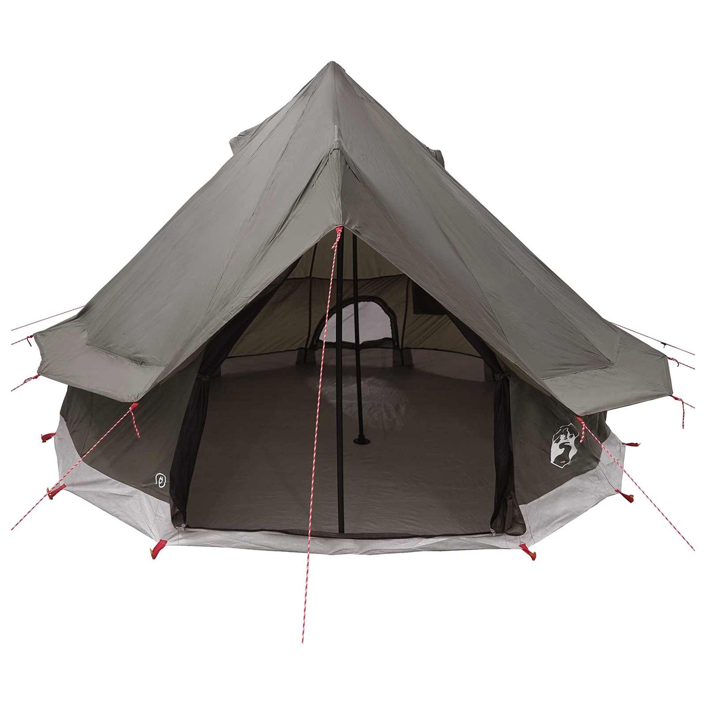 Tipi Tent met dak Bruin Grijs 250 x 250 cm Polyester en staal