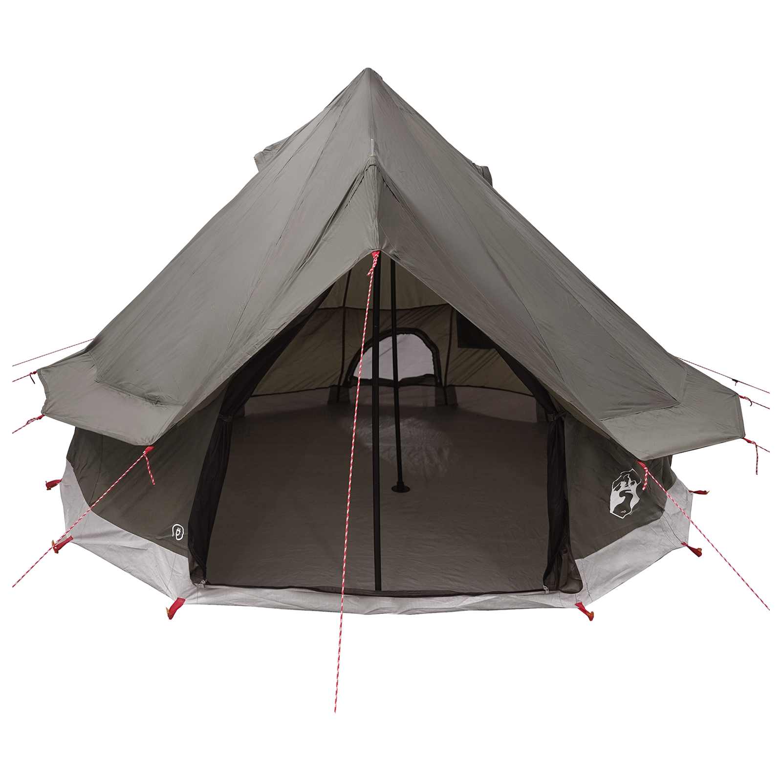 Tipi Tent met dak Bruin Grijs 250 x 250 cm Polyester en staal