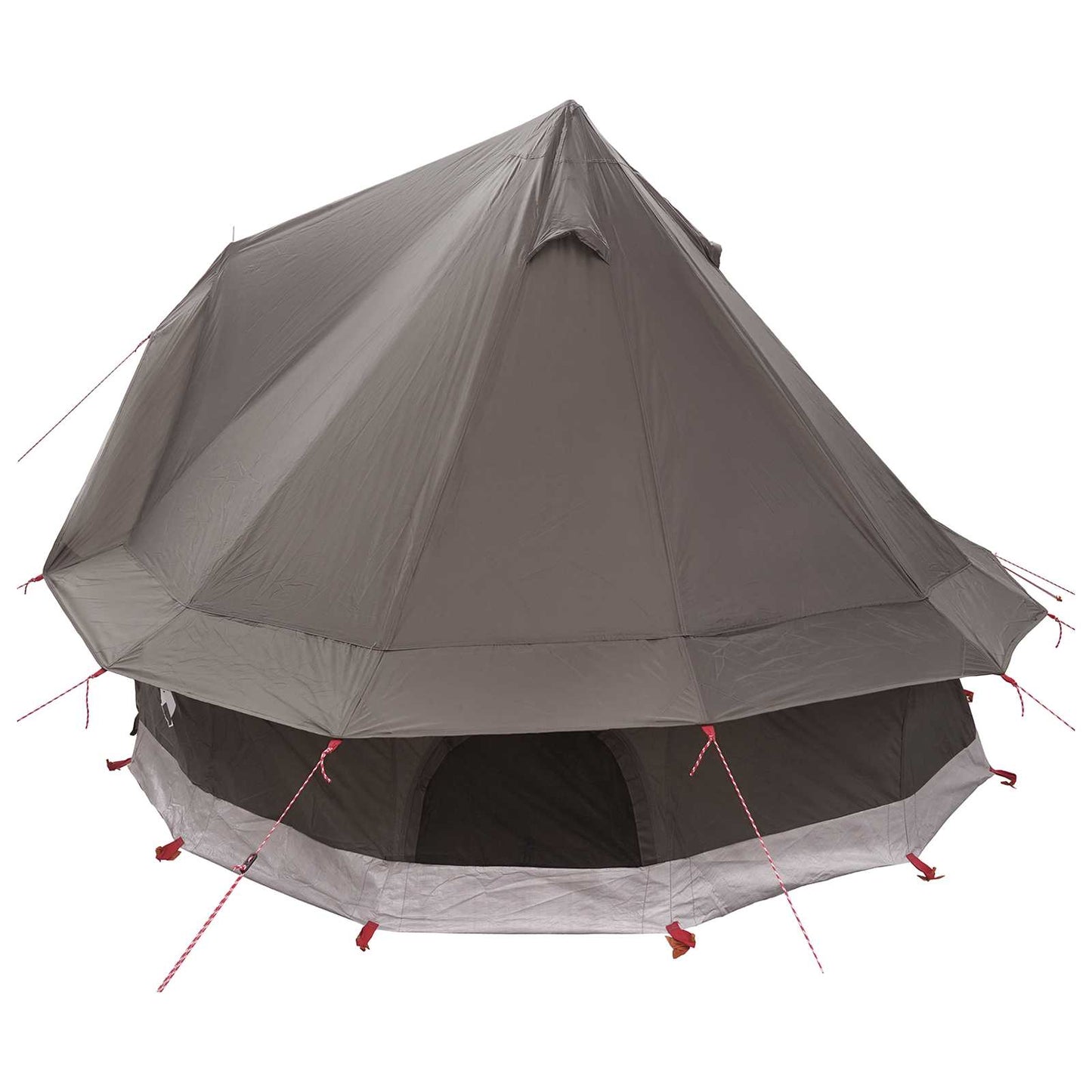 Tipi Tent met dak Bruin Grijs 250 x 250 cm Polyester en staal