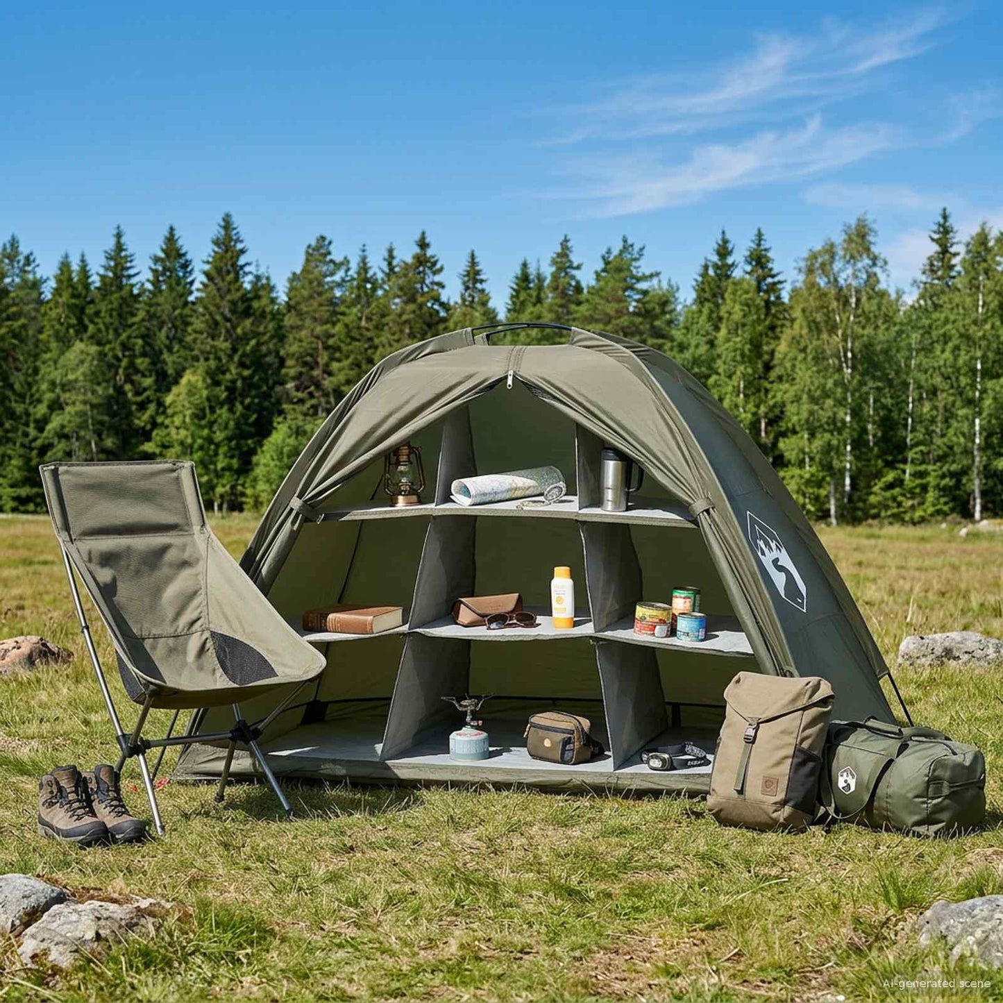 Opbergtent Olijfgroen 120 x 50 x 70 cm Polyester en staal