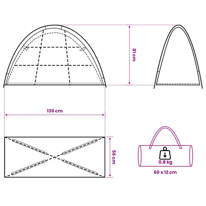 Opbergtent Olijfgroen 120 x 50 x 70 cm Polyester en staal