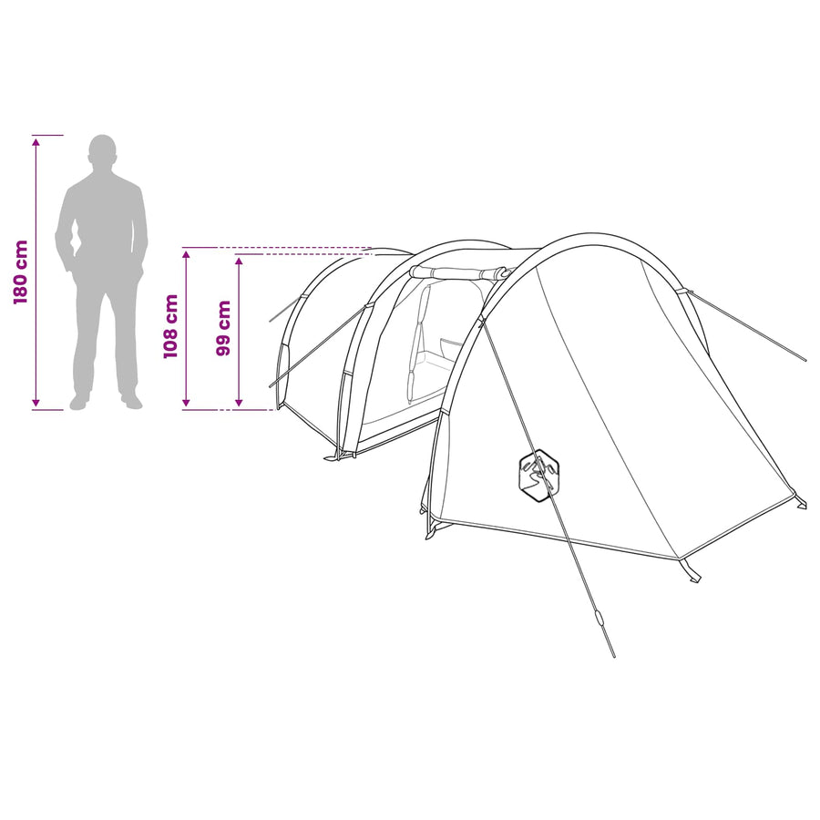 Tunneltent Olijfgroen 410 x 175 x 105 cm Polyester en staal