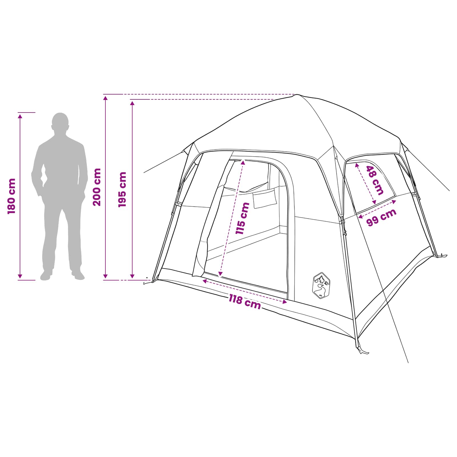 Huisje Tent Olijfgroen 244 x 213 x 183 cm Polyester en staal
