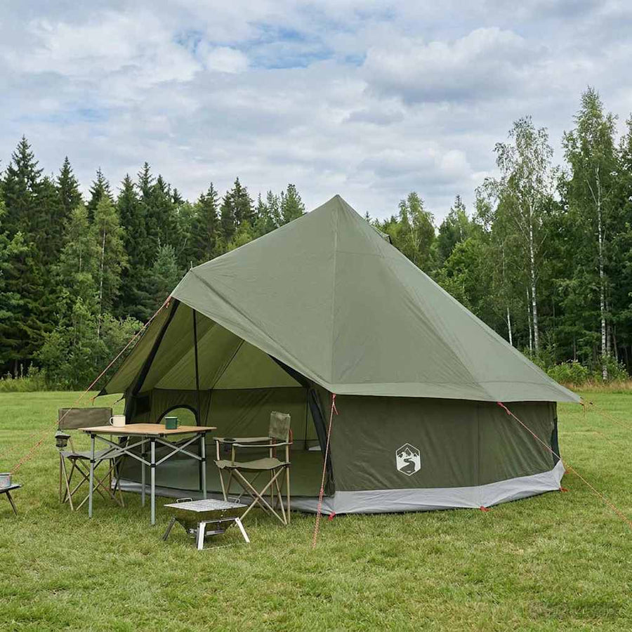 Tipi Tent Olijfgroen 300 x 300 x 200 cm Polyester en staal