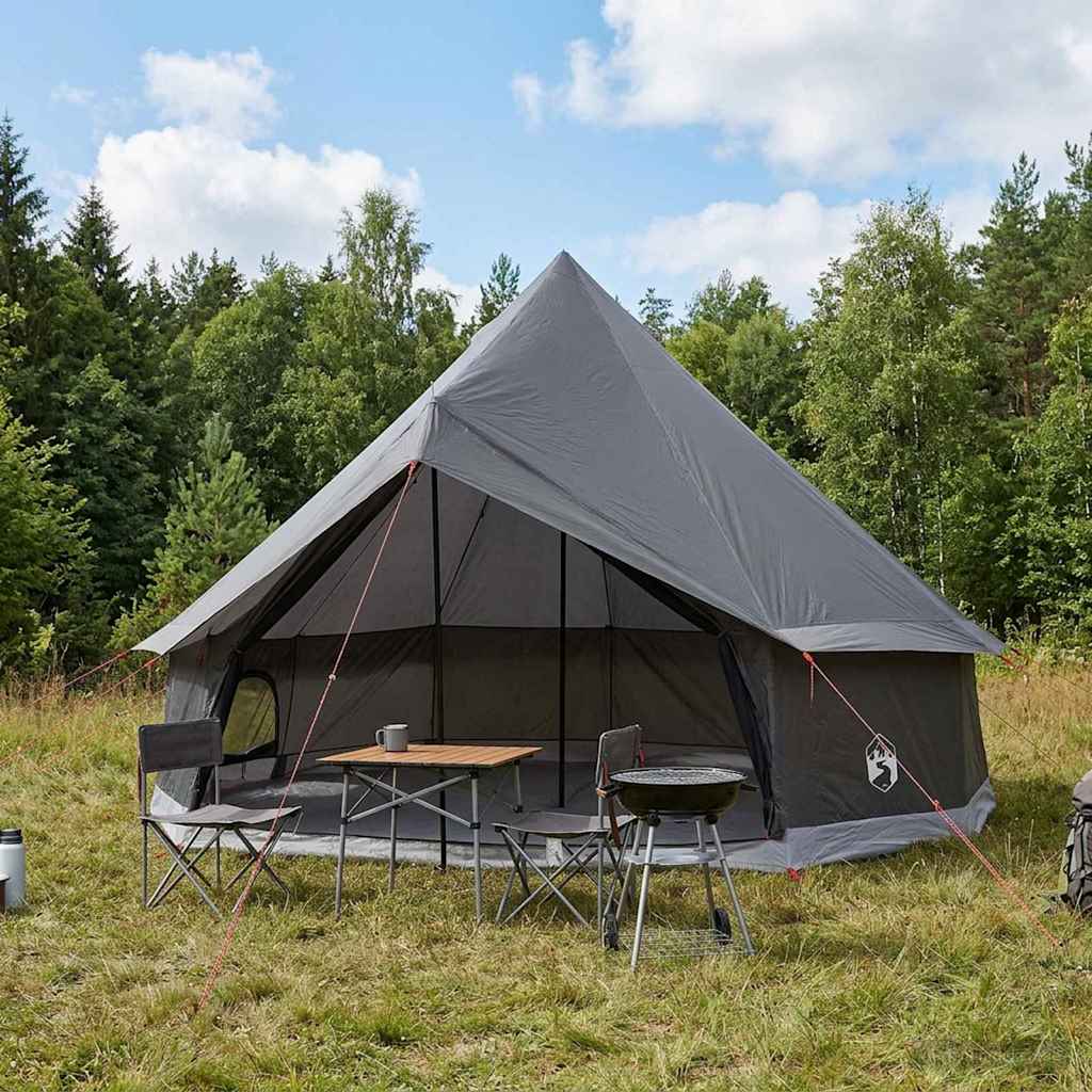 Tipi Tent Bruin Grijs 300 x 300 x 200 cm Polyester en staal