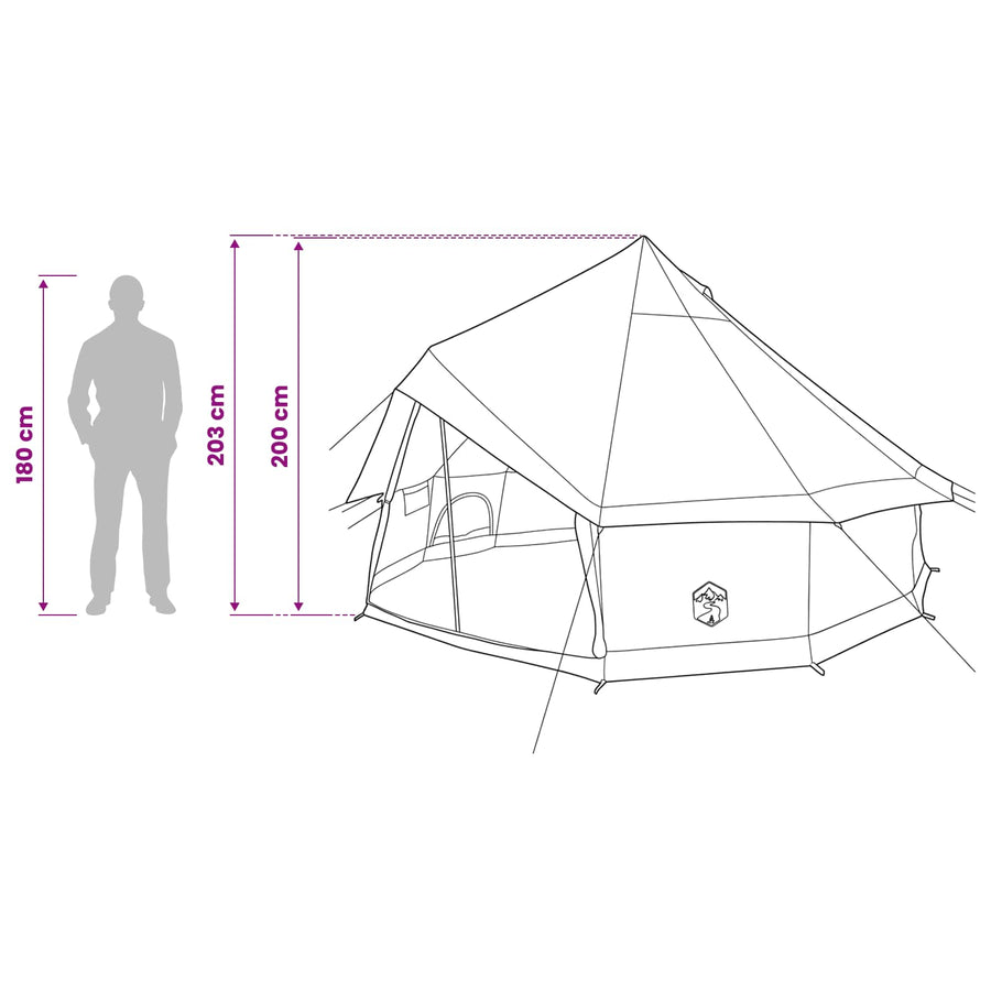 Tipi Tent Bruin Grijs 300 x 300 x 200 cm Polyester en staal