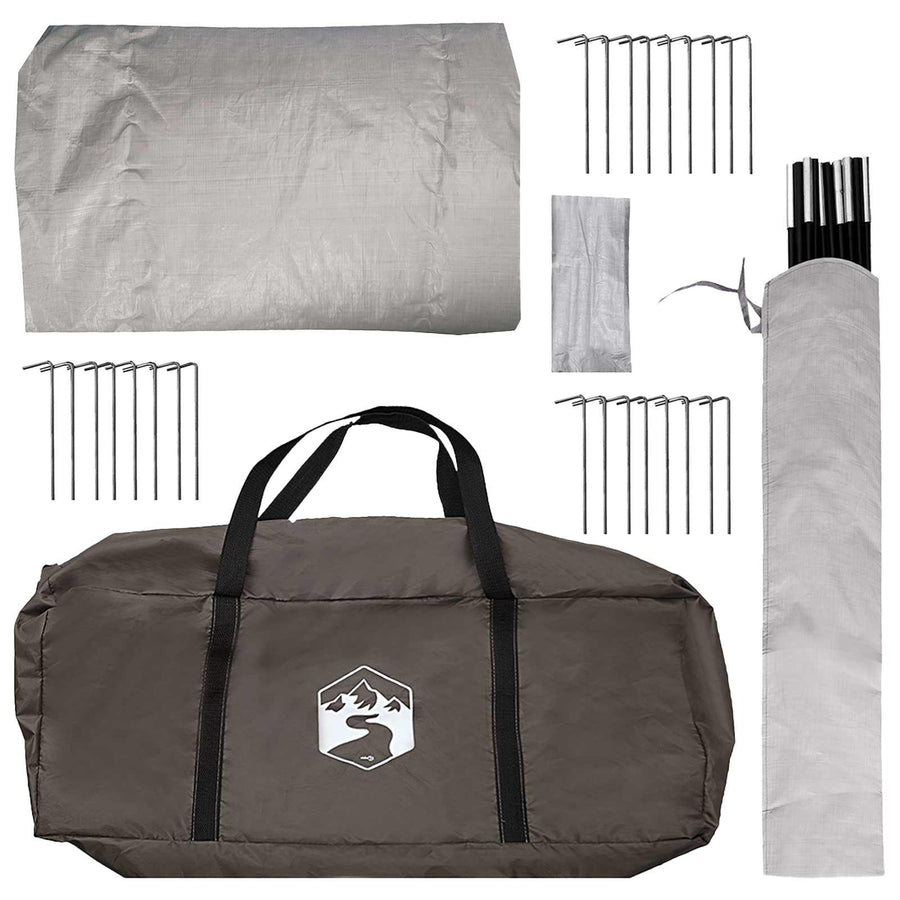 Tipi Tent Bruin Grijs 400 x 400 x 250 cm Polyester en staal