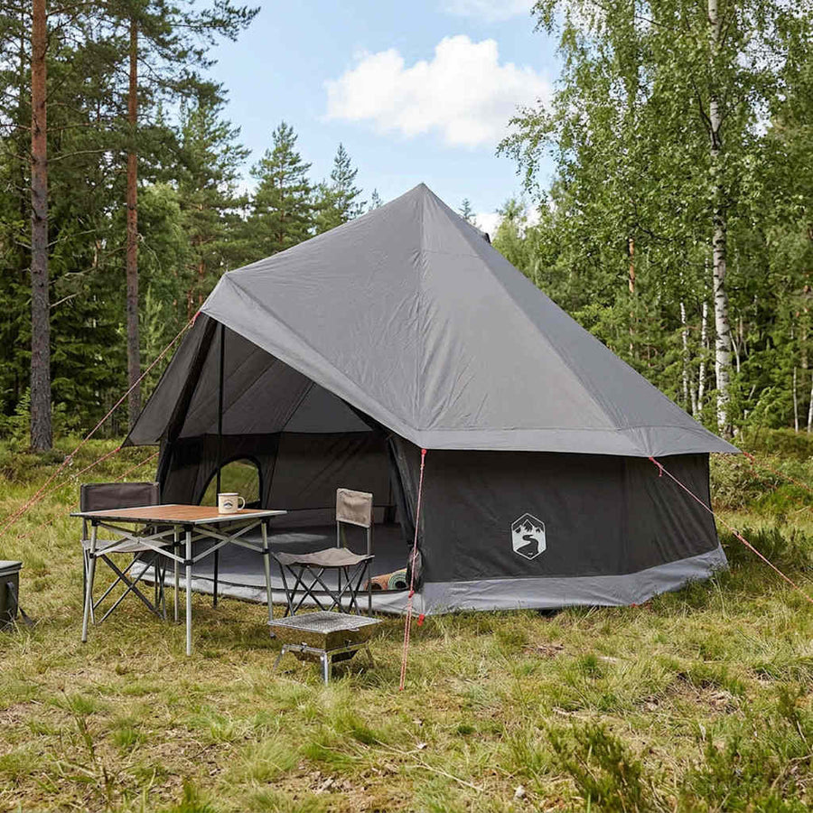 Tipi Tent Bruin Grijs 400 x 400 x 250 cm Polyester en staal