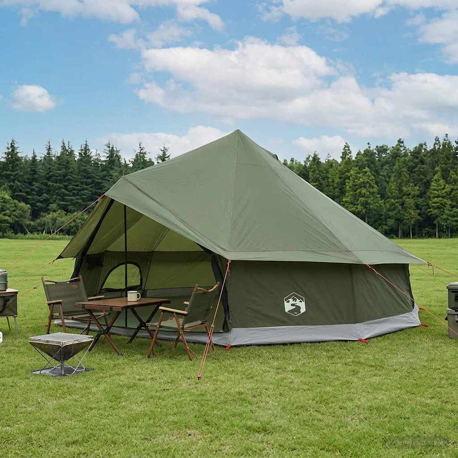 Tipi Tent Olijfgroen 600 x 600 x 350 cm Polyester en staal