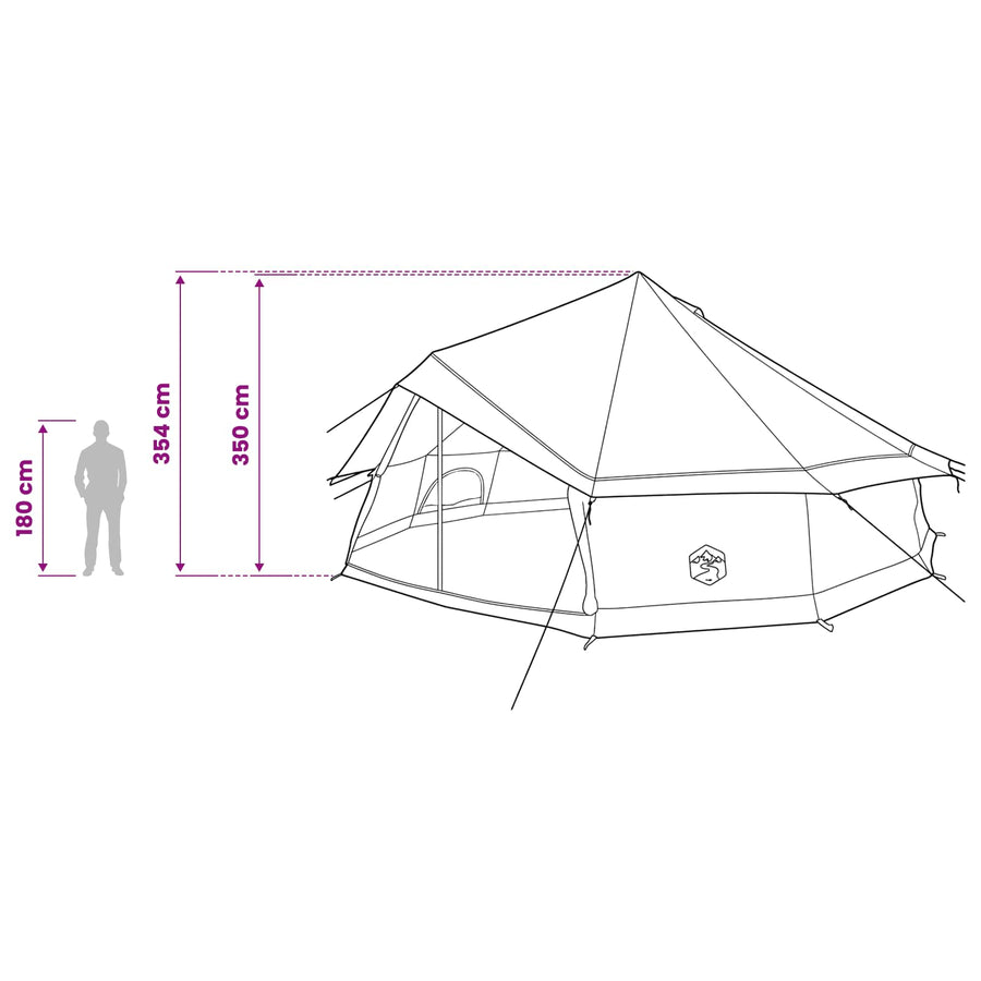 Tipi Tent Olijfgroen 600 x 600 x 350 cm Polyester en staal