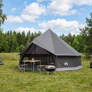 Tipi tent bruin grijs 600x600x350 cm polyester