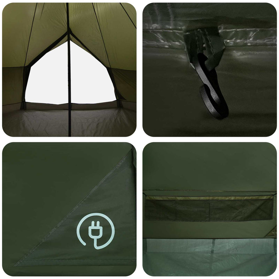 Tipi Tent Olijfgroen 500 x 500 x 300 cm Polyester en staal
