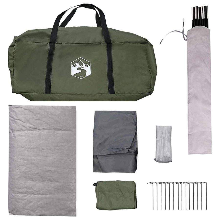 Tunneltent Olijfgroen 400 x 260 x 200 cm Polyester en staal