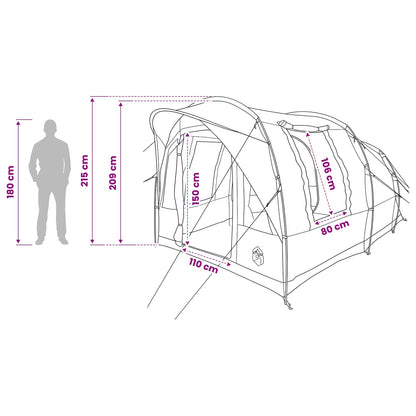 Tunneltent Olijfgroen 400 x 260 x 200 cm Polyester en staal