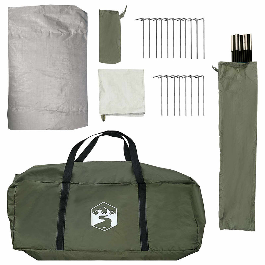 Huisje Tent Olijfgroen 488 x 244 x 183 cm Polyester en staal