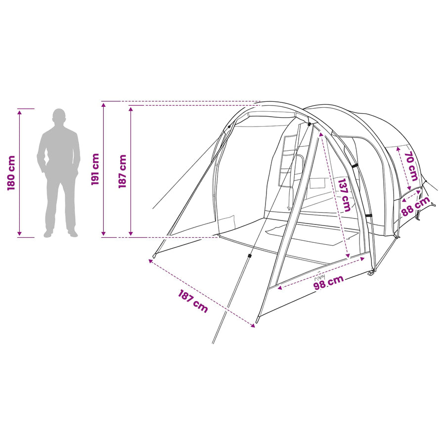 Huisje Tent Olijfgroen 488 x 244 x 183 cm Polyester en staal