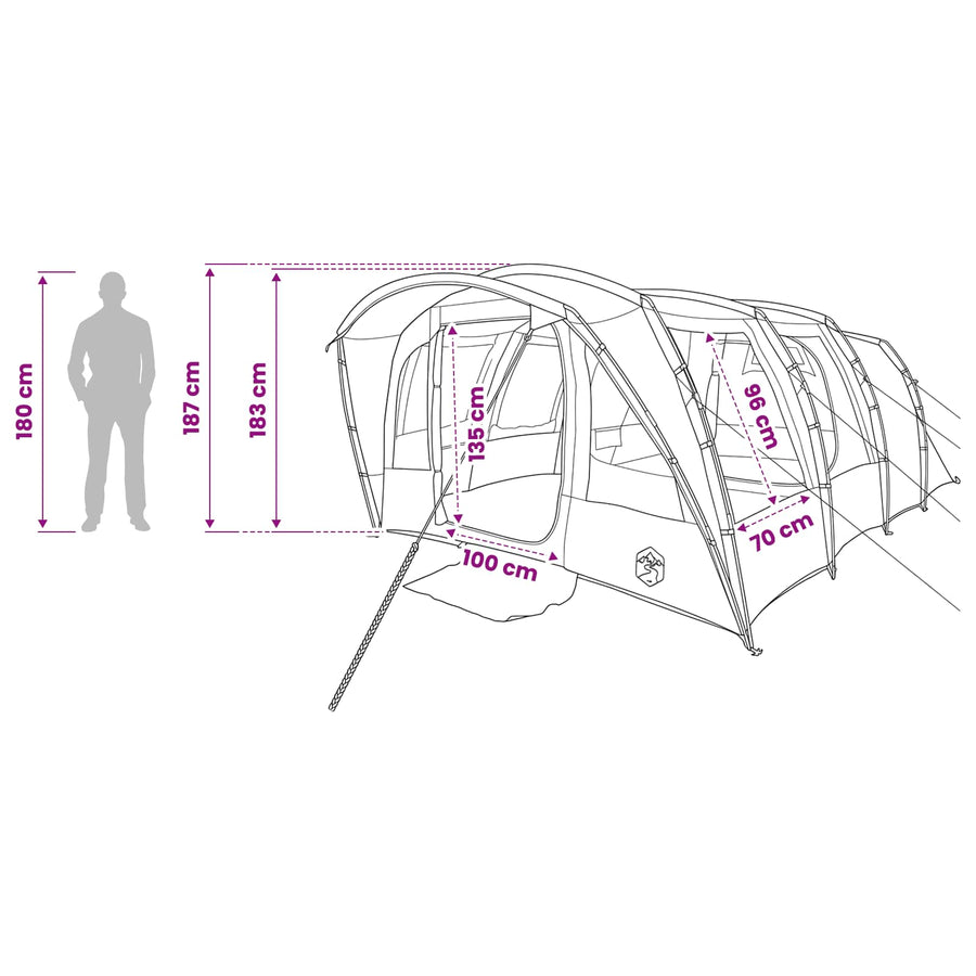 Tunneltent Olijfgroen 427 x 315 x 178 cm Polyester en staal