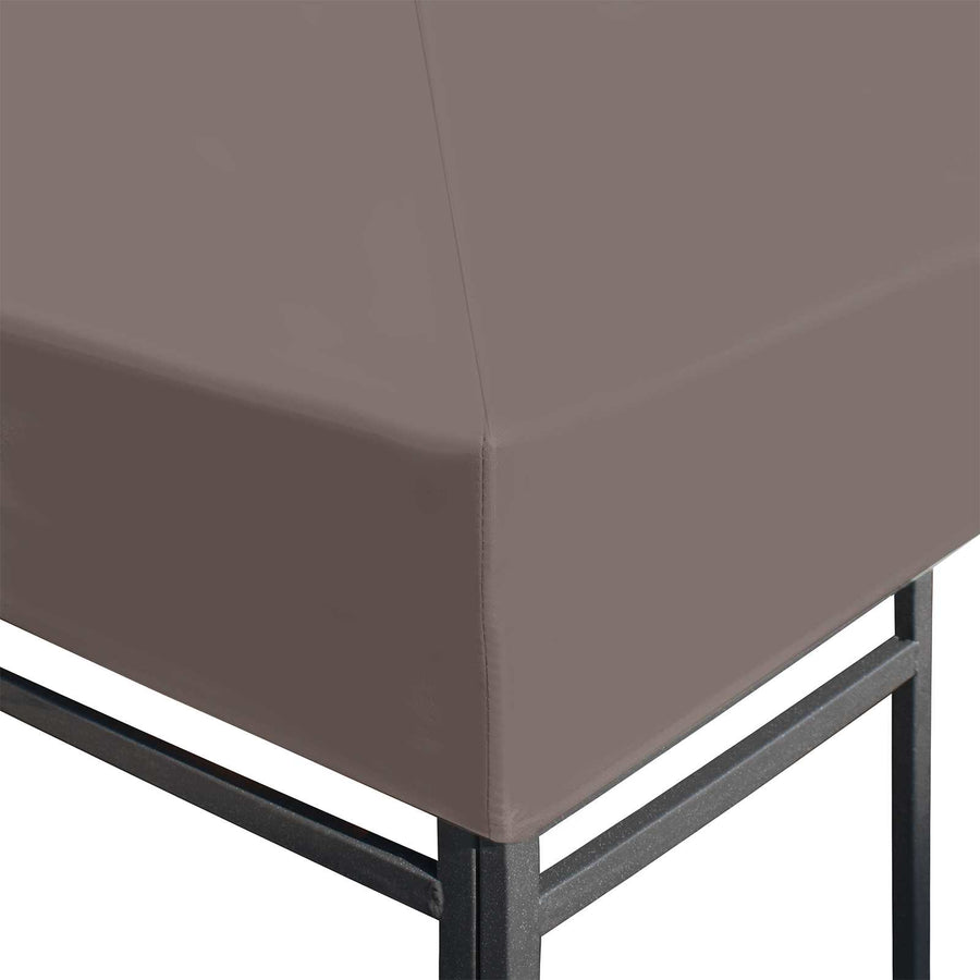 Paviljoenhoes met dak Taupe 300 x 300 cm Polyester en staal