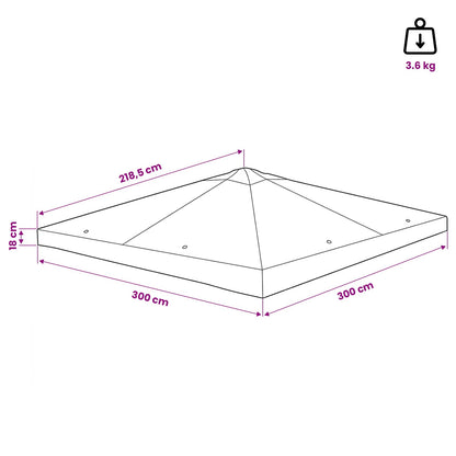 Paviljoenhoes met dak Taupe 300 x 300 cm Polyester en staal