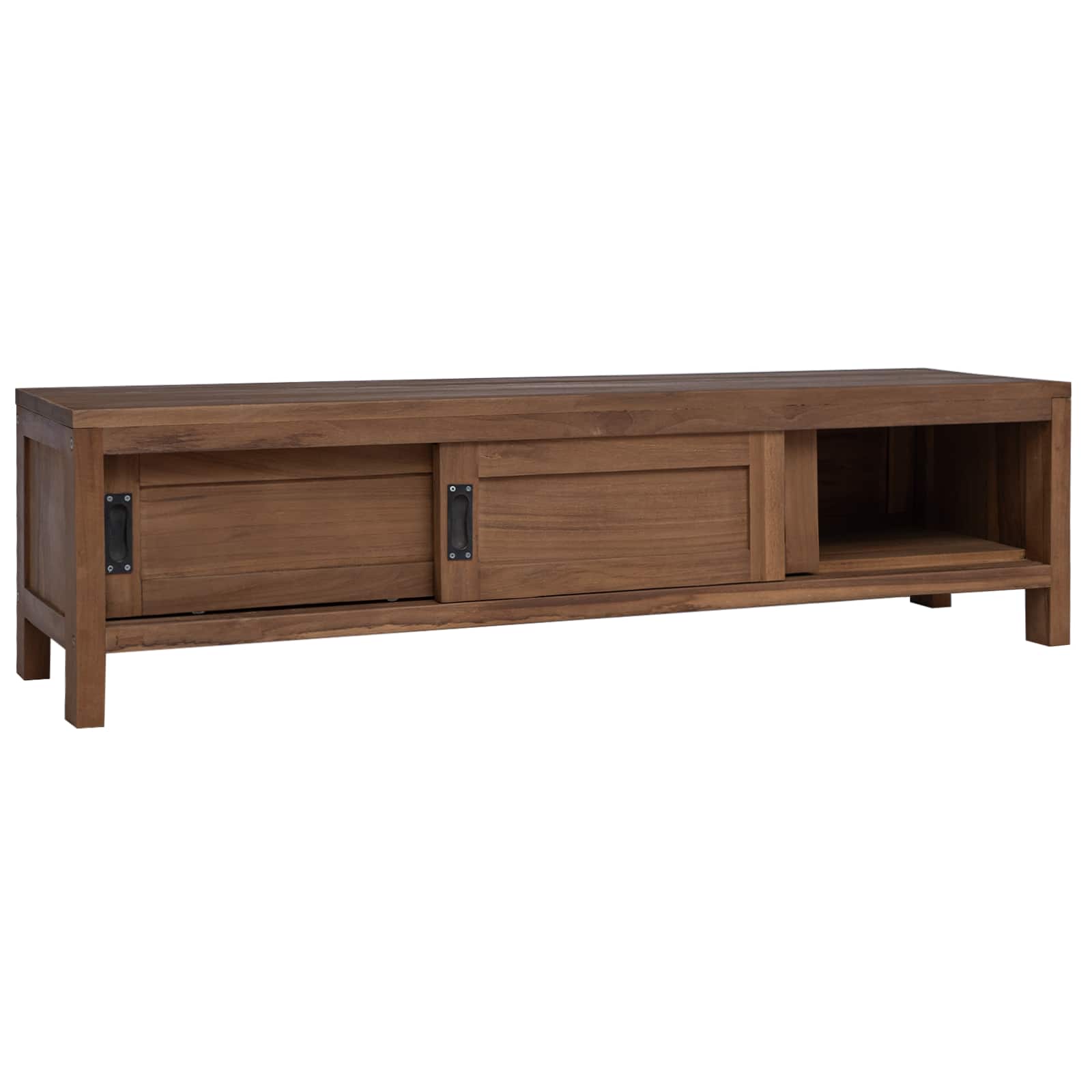 Tv-meubel 110 x 30 x 30 cm Massief Teakhout Naturel