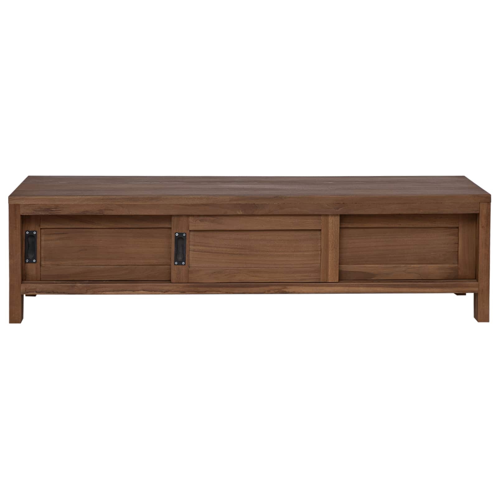 Tv-meubel 110 x 30 x 30 cm Massief Teakhout Naturel