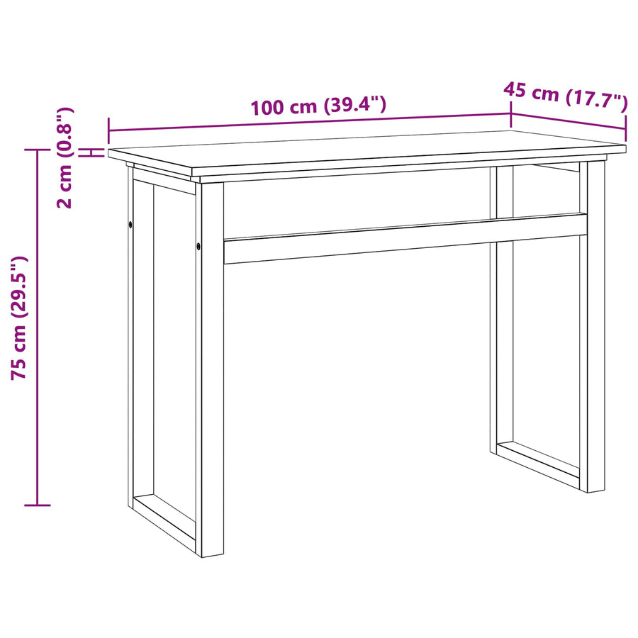 Bureau Naturel Massief Teakhout 100 x 45 x 75cm