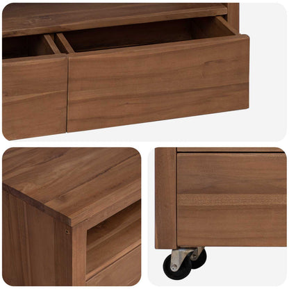 Tv-meubel 110 x 30 x 40 cm Naturel Massief Teakhout