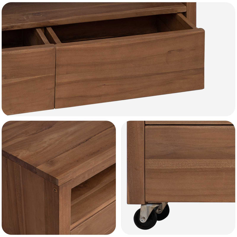 Tv-meubel 110 x 30 x 40 cm Naturel Massief Teakhout