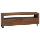 Tv-meubel 110x30x40 cm massief teakhout met wielen
