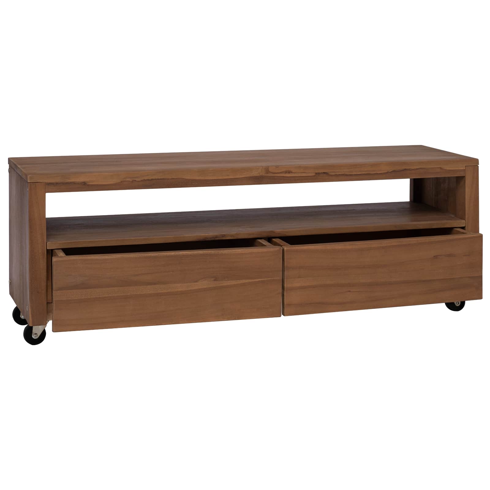 Tv-meubel 110 x 30 x 40 cm Naturel Massief Teakhout