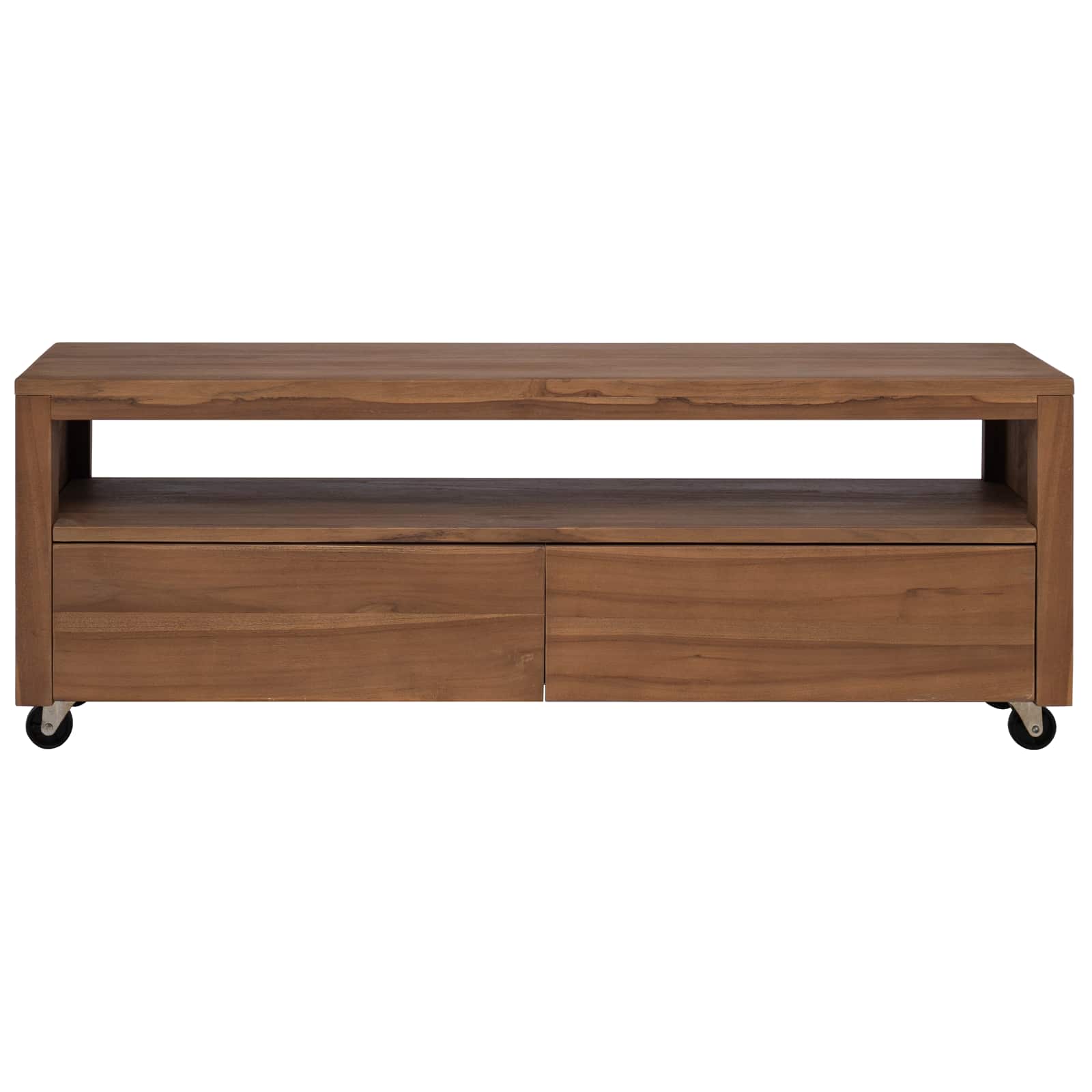 Tv-meubel 110 x 30 x 40 cm Naturel Massief Teakhout