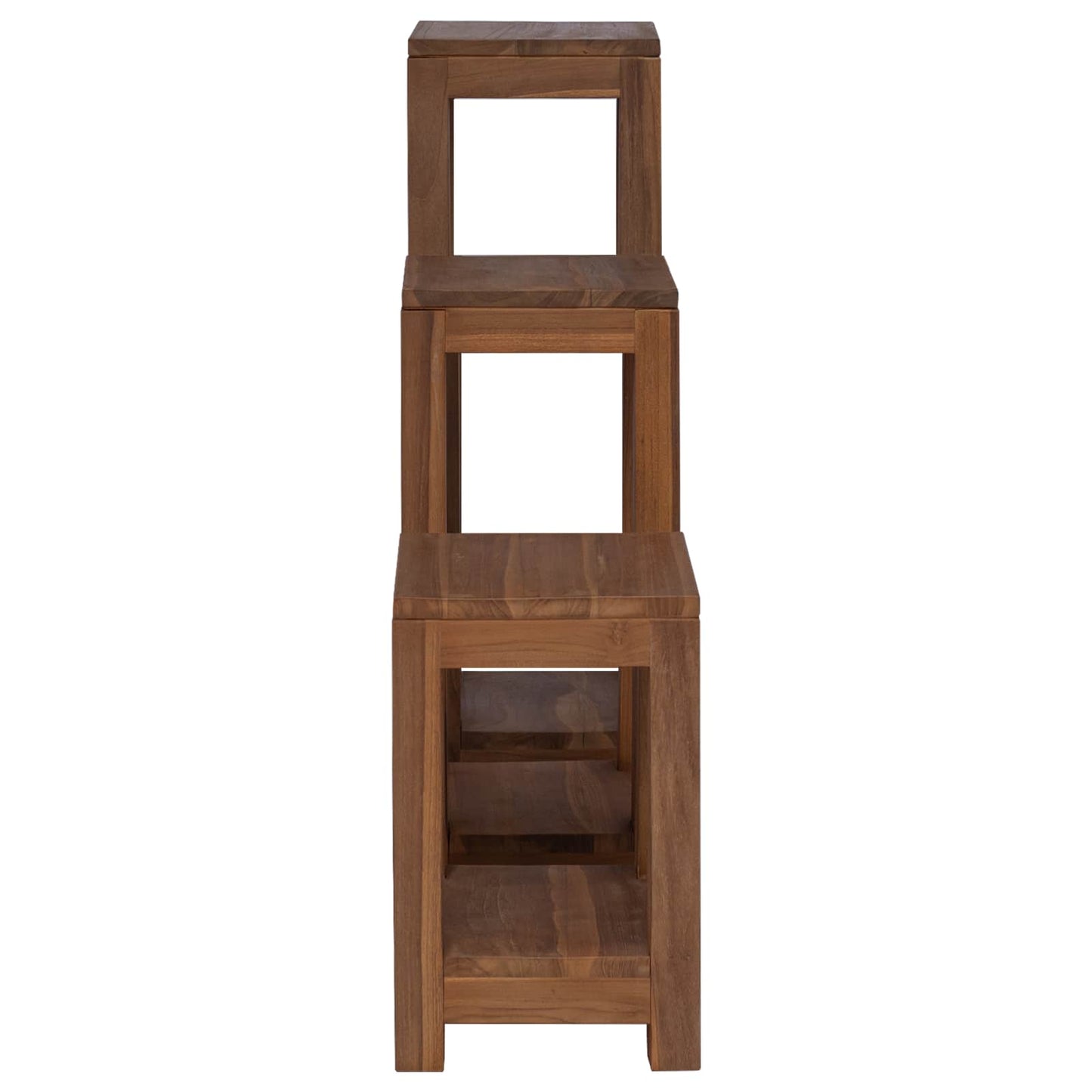 Plantenstandaard 3 st Naturel 25 x 25 x 80 cm Massief Teakhout