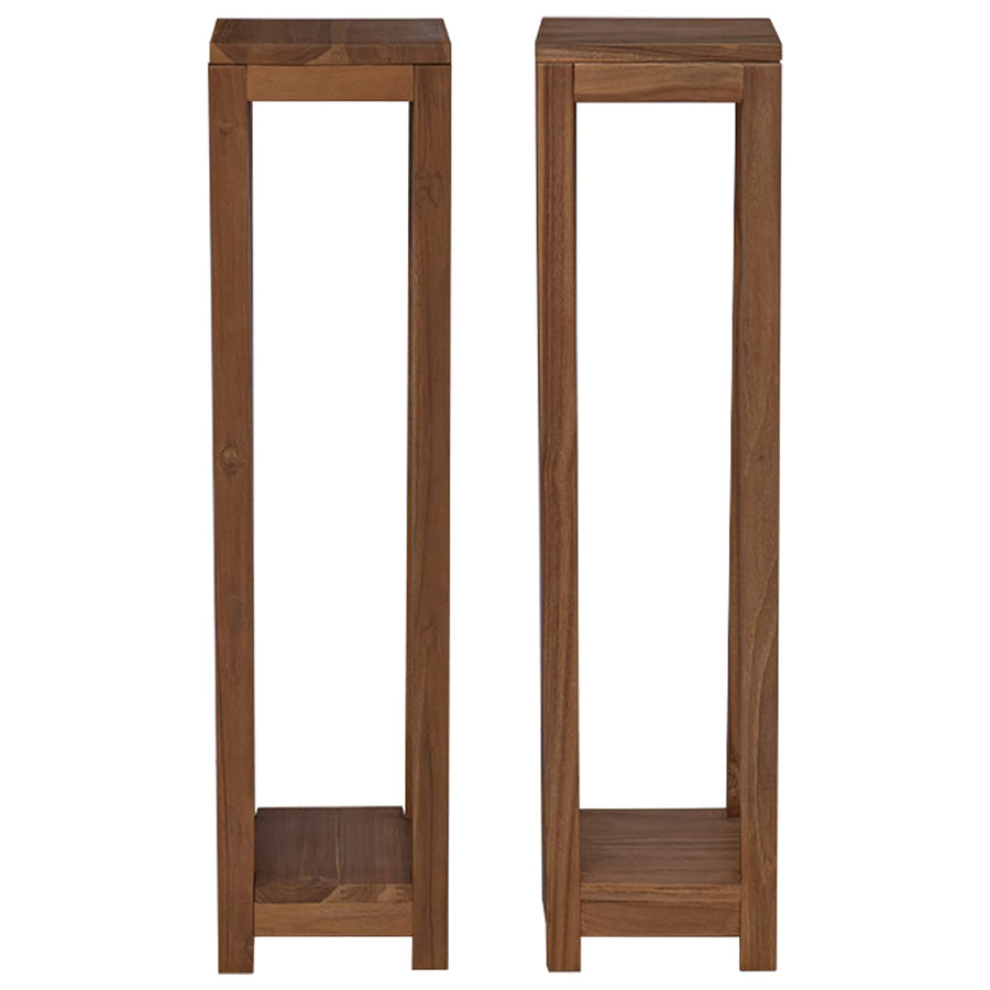 Plantenstandaard 2 st Naturel 25 x 25 x 100 cm Massief Teakhout