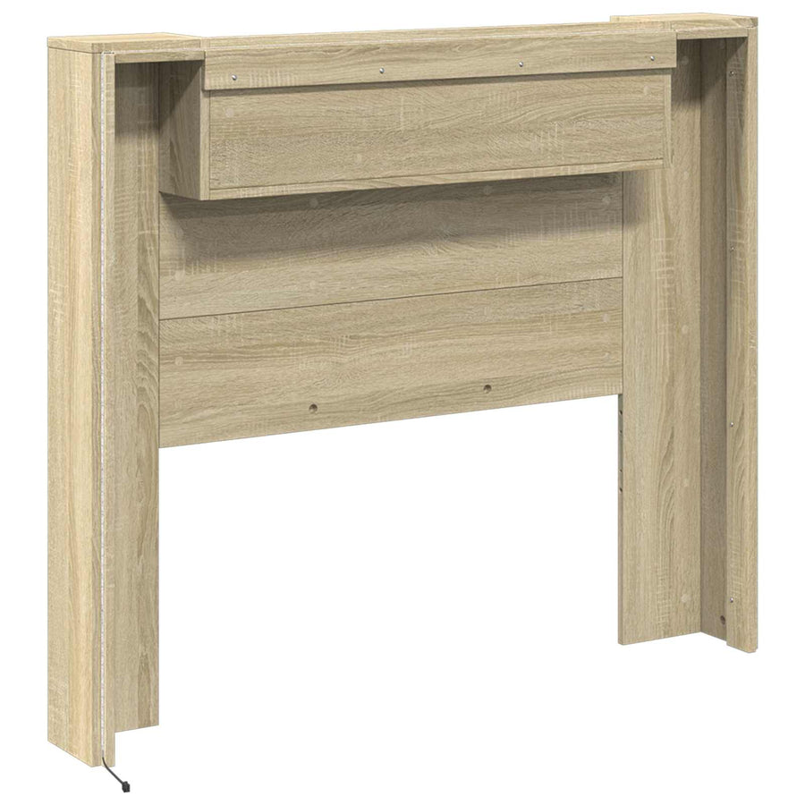 Hoofdbord Kast met LED met plank Sonoma 120 x 16,5 x 103,5 cm