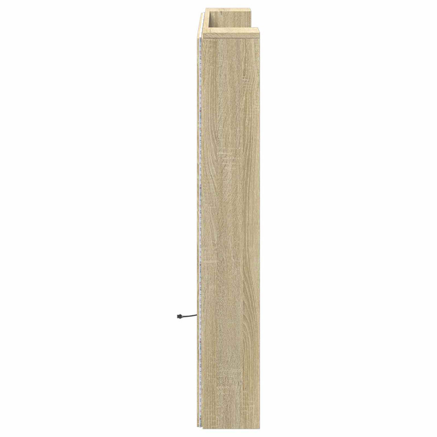 Hoofdbord Kast met LED met plank Sonoma 120 x 16,5 x 103,5 cm