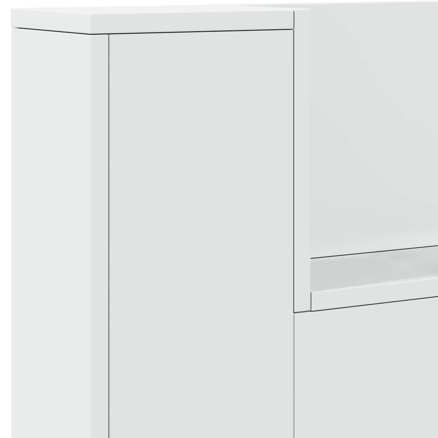 Hoofdbord Kast met LED Wit 140 x 16,5 x 103,5 cm Bewerkt hout