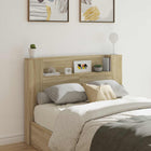 LED Headboard Cabinet with Shelf Sonoma 140 x 16.5 x 103.5 cm
