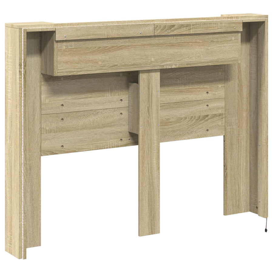 Hoofdbord Kast met LED met plank Sonoma 140 x 16,5 x 103,5 cm