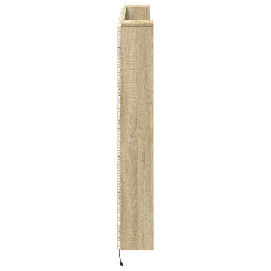 Hoofdbord Kast met LED met plank Sonoma 140 x 16,5 x 103,5 cm