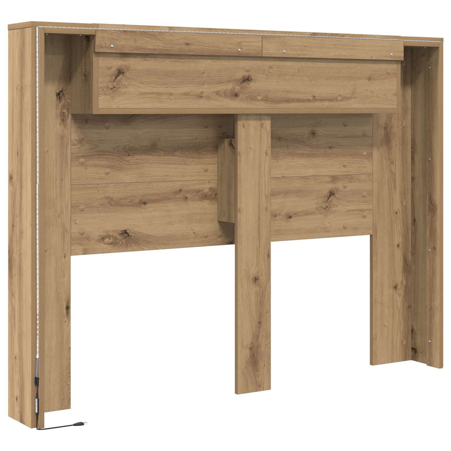 Hoofdbord Kast met LED Artisan Eik 140 x 16,5 x 103,5 cm