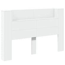 Hoofdbord Kast met LED Wit 160 x 16,5 x 103,5 cm Bewerkt hout