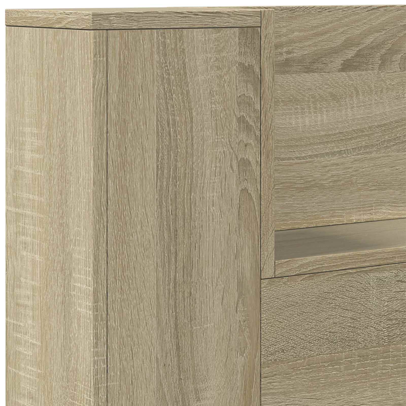 Hoofdbord Kast met LED met plank Sonoma 160 x 16,5 x 103,5 cm